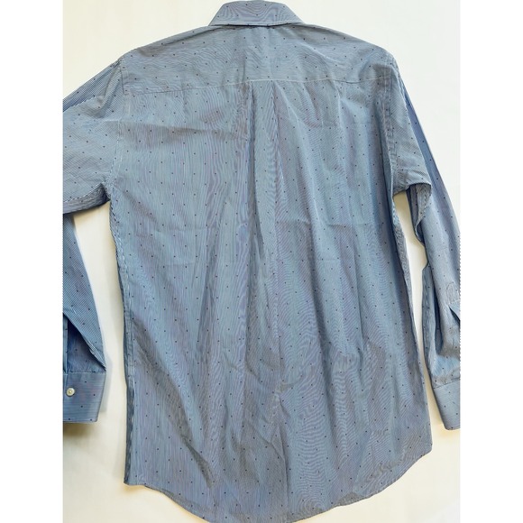 Peter Millar Shirt Mens Med Blue Button Down Striped Diamond Long Sleeve Preppyy - Picture 9 of 12
